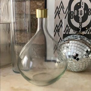 Gold and glass round vase